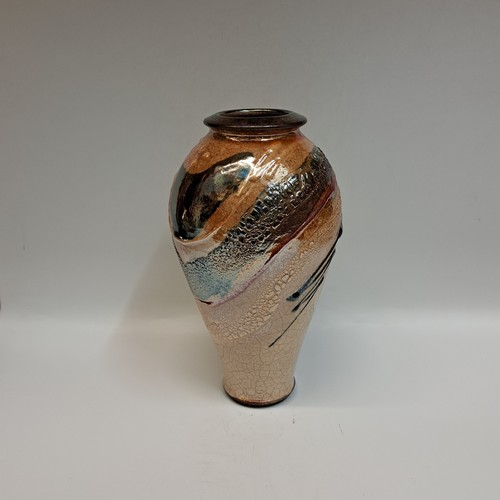 Click to view detail for #230406 Raku Glitter Glaze 9x4.5 $32